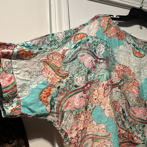 🩵Lungo L’arno Puro Lino Gorgeous Made in Italy 100% Linen Oversized Top - Picture 4 of 16